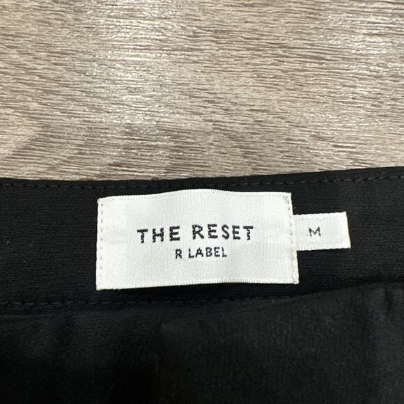 Reset R Label Pants Womens Size Medium Black Tapered Leg Trouser Career Business - Picture 5 of 9